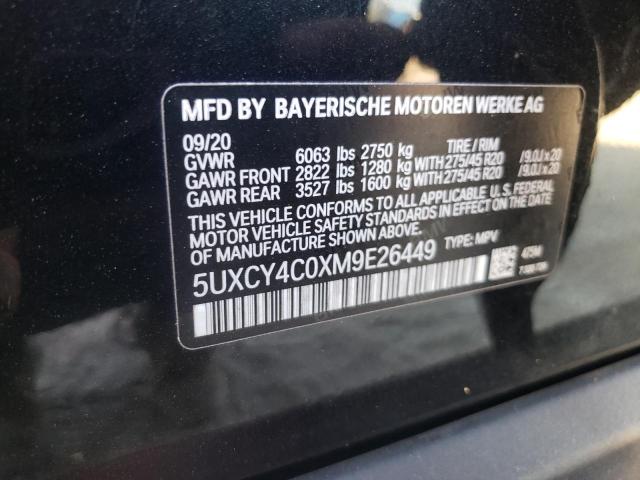 2021 BMW X6 Sdrive 40I VIN: 5UXCY4C0XM9E26449 Lot: 53982854