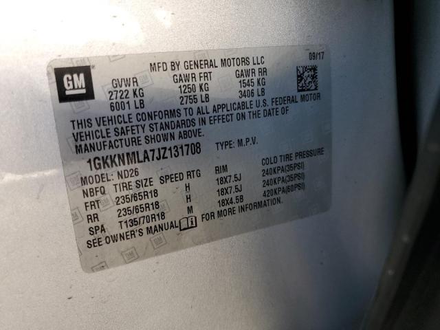 2018 GMC Acadia Slt-1 VIN: 1GKKNMLA7JZ131708 Lot: 56609084