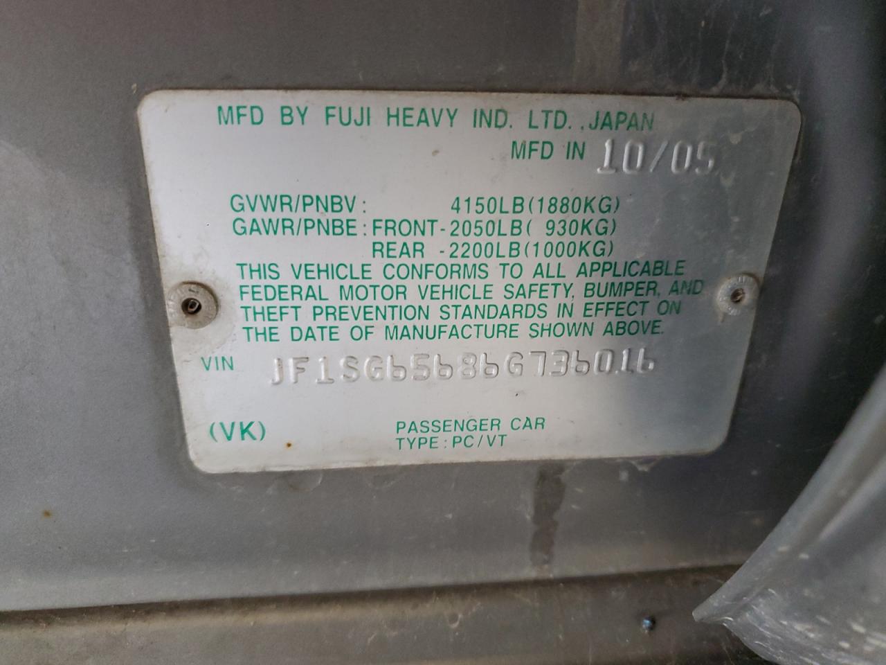 JF1SG65686G736016 2006 Subaru Forester 2.5X Premium