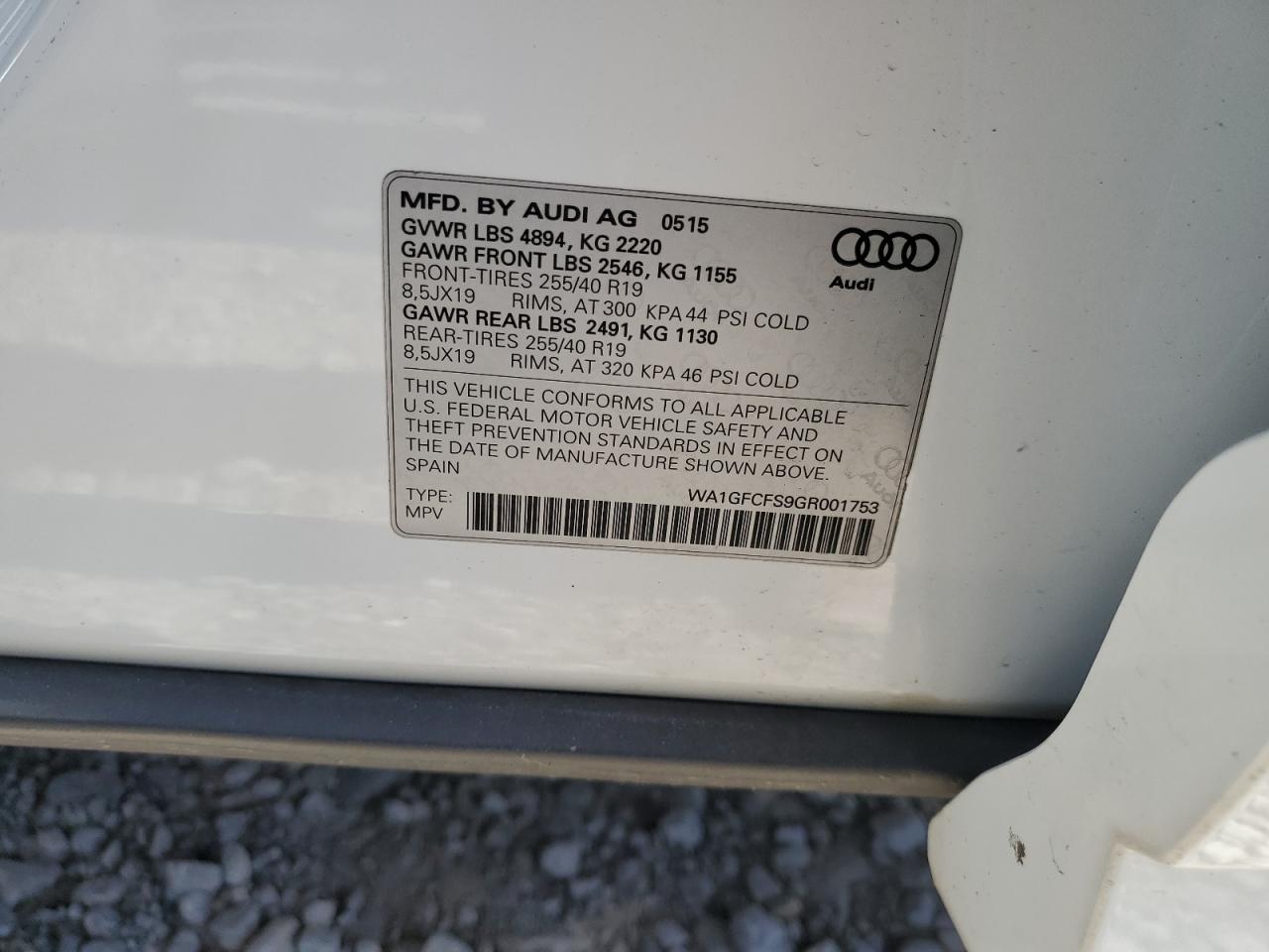 WA1GFCFS9GR001753 2016 Audi Q3 Prestige