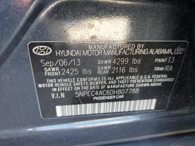 2013 Hyundai Sonata Se VIN: 5NPEC4AC6DH807788 Lot: 55412454