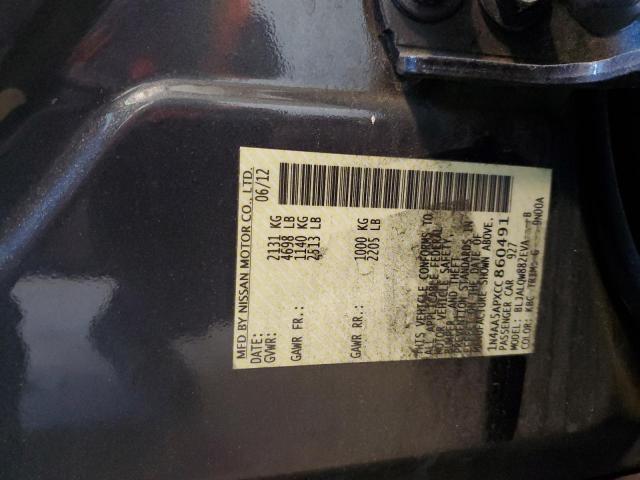 2012 Nissan Maxima S VIN: 1N4AA5APXCC860491 Lot: 56436214