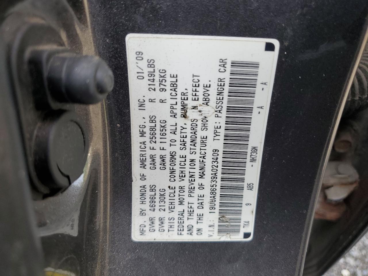 19UUA86539A023409 2009 Acura Tl