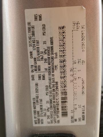 2018 Ford F150 Supercrew VIN: 1FTEW1EGXJKE29698 Lot: 53963474