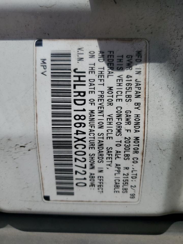 JHLRD1864XC027210 1999 Honda Cr-V Ex