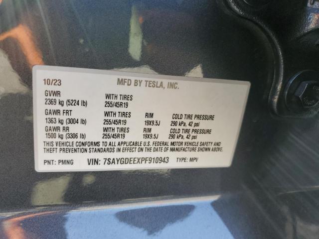 2023 Tesla Model Y VIN: 7SAYGDEEXPF910943 Lot: 55852124