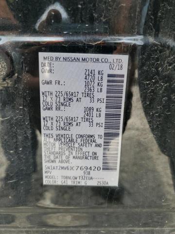 2018 Nissan Rogue S VIN: 5N1AT2MV6JC769420 Lot: 54996854