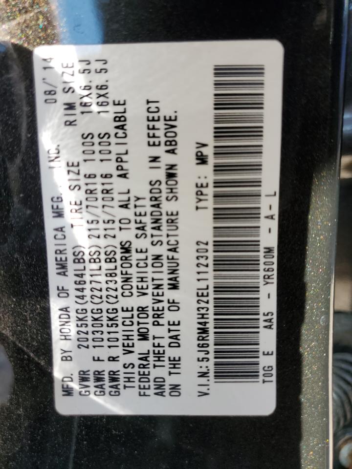 5J6RM4H32EL112302 2014 Honda Cr-V Lx