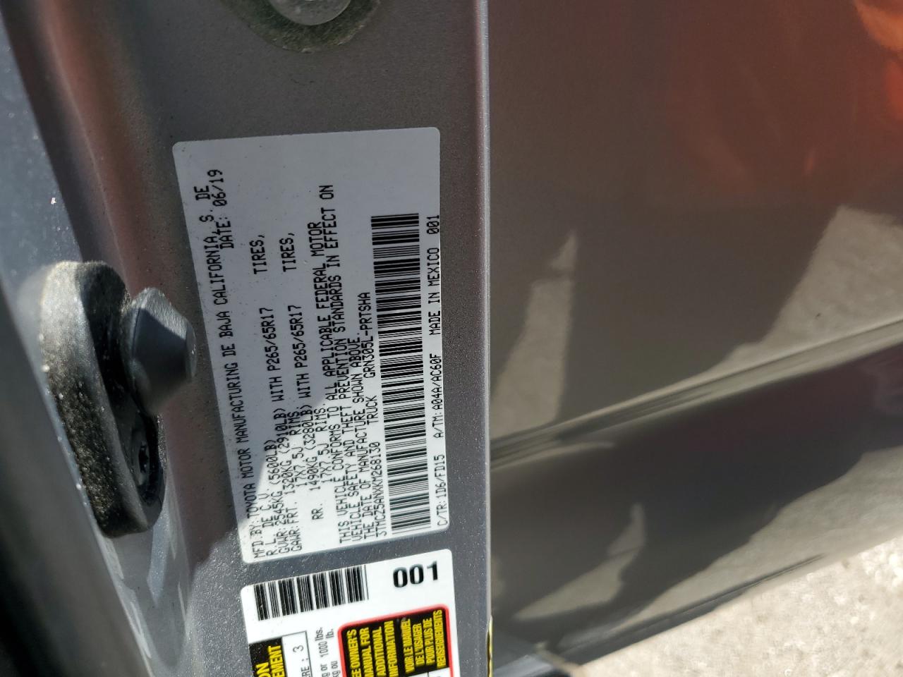 3TMCZ5ANXKM268130 2019 Toyota Tacoma Double Cab