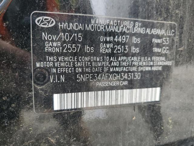 2016 HYUNDAI SONATA SPO - 5NPE34AFXGH343130