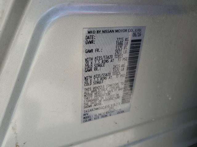 2016 Nissan Pathfinder S VIN: 5N1AR2MM1GC663925 Lot: 55997724