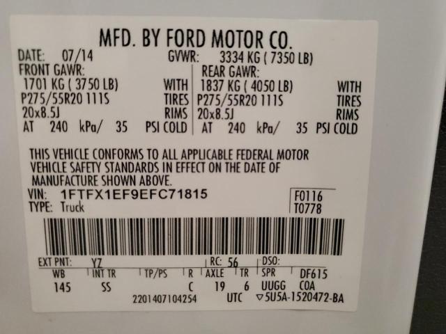 2014 Ford F150 Super Cab VIN: 1FTFX1EF9EFC71815 Lot: 56192164