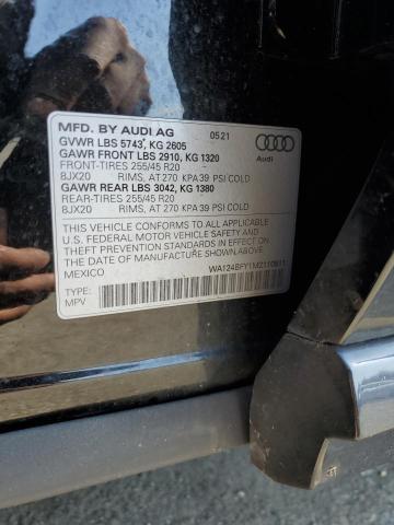 2021 Audi Sq5 Sportback Premium Plus VIN: WA124BFY1M2110811 Lot: 54682834