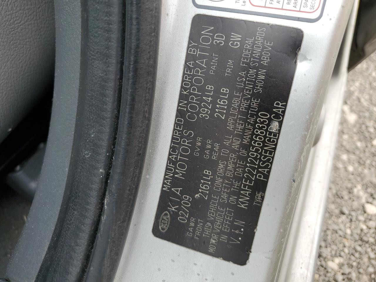 KNAFE221295668330 2009 Kia Spectra Ex