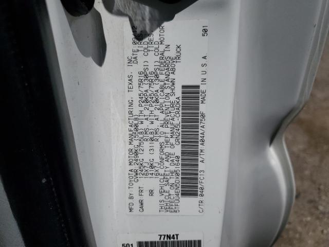 2013 Toyota Tacoma VIN: 5TFUU4EN5DX051640 Lot: 55679254