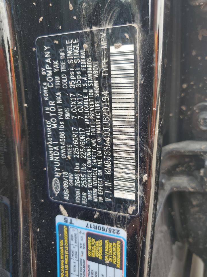 KM8J33A40JU820194 2018 Hyundai Tucson Sel