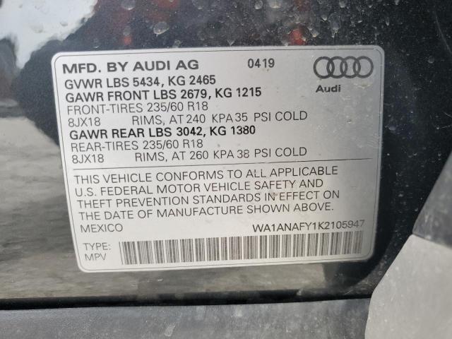 VIN WA1ANAFY1K2105947 2019 Audi Q5, Premium no.13