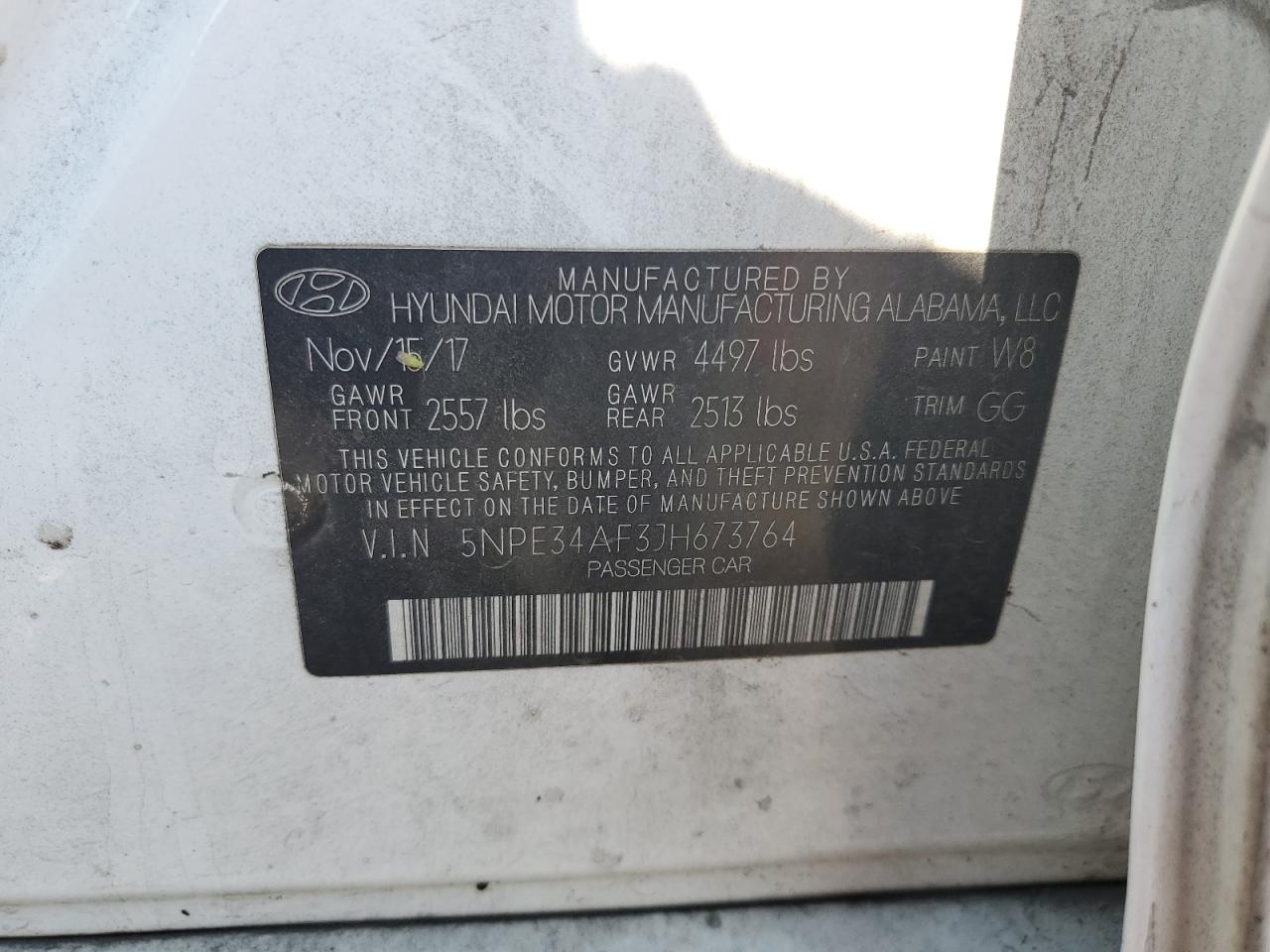 5NPE34AF3JH673764 2018 Hyundai Sonata Sport