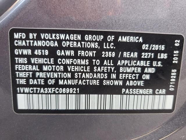 2015 VOLKSWAGEN PASSAT SEL - 1VWCT7A3XFC069921