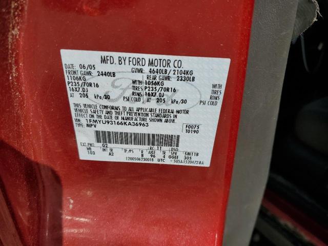 2006 Ford Escape Xlt VIN: 1FMYU93166KA36963 Lot: 56321674