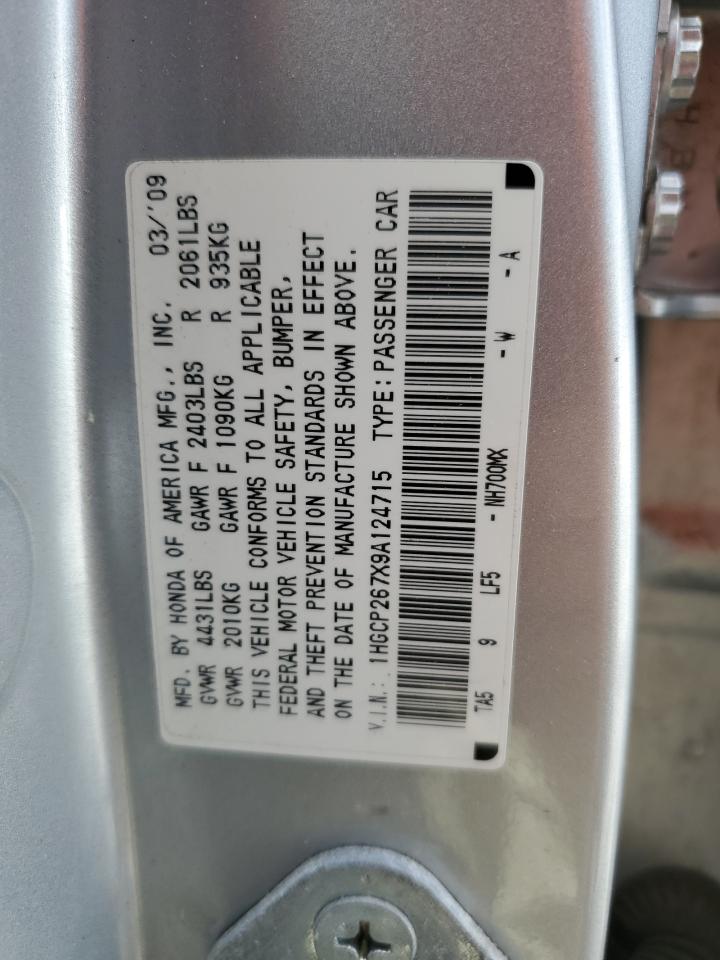 1HGCP267X9A124715 2009 Honda Accord Ex