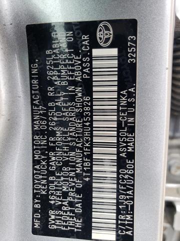 2017 TOYOTA CAMRY LE - 4T1BF1FK3HU453826