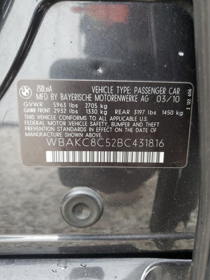 WBAKC8C52BC431816 2011 BMW 750 Lxi