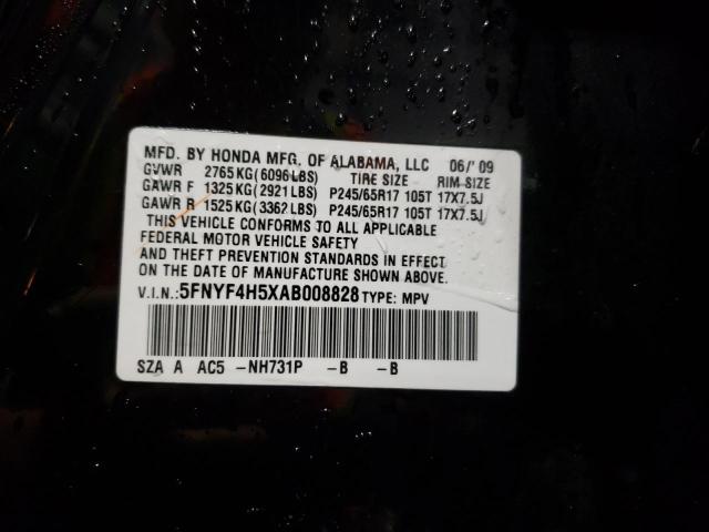 2010 Honda Pilot Exl VIN: 5FNYF4H5XAB008828 Lot: 55808294