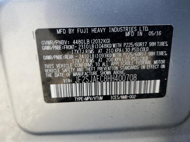 2017 Subaru Forester 2.5I Premium VIN: JF2SJAEC8HH400708 Lot: 57045894