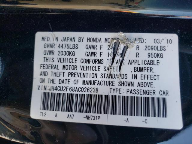 2010 Acura Tsx VIN: JH4CU2F68AC026238 Lot: 54775944