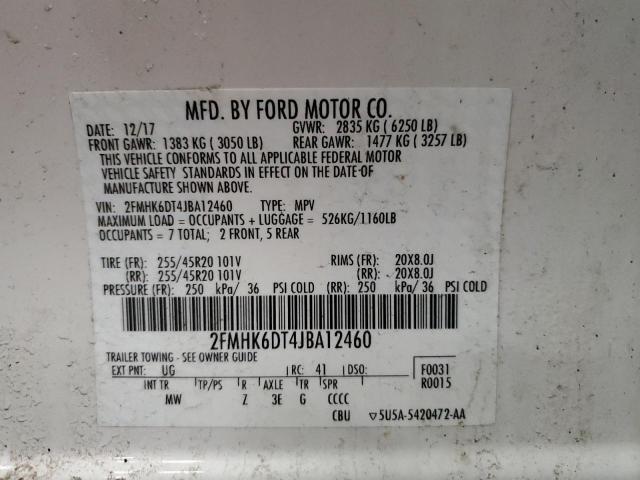 2FMHK6DT4JBA12460 2018 Ford Flex Limited