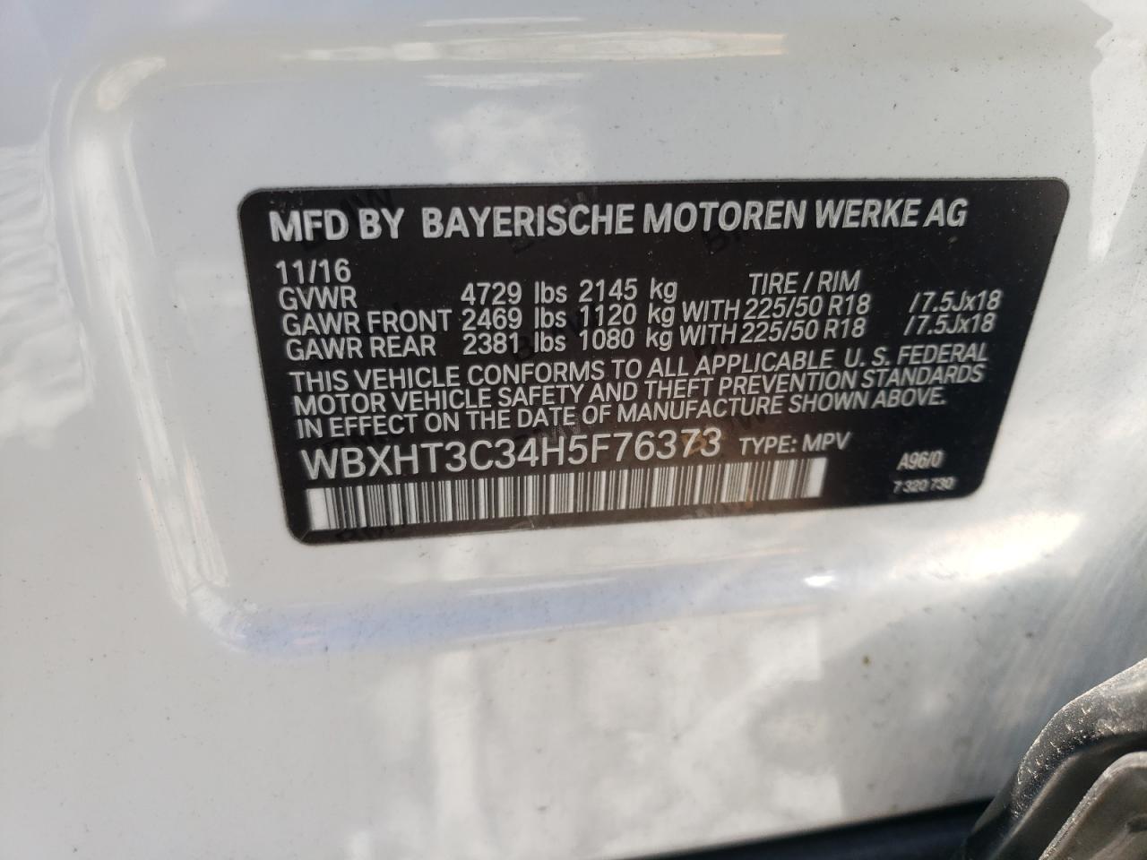 WBXHT3C34H5F76373 2017 BMW X1 xDrive28I