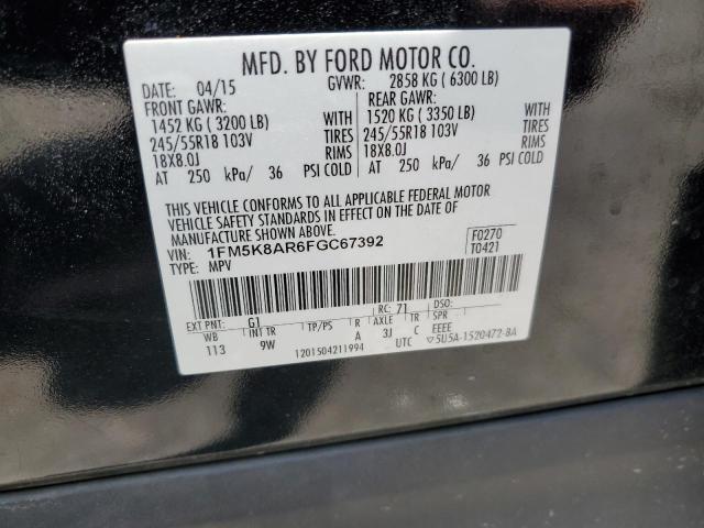 2015 Ford Explorer Police Interceptor VIN: 1FM5K8AR6FGC67392 Lot: 56954194