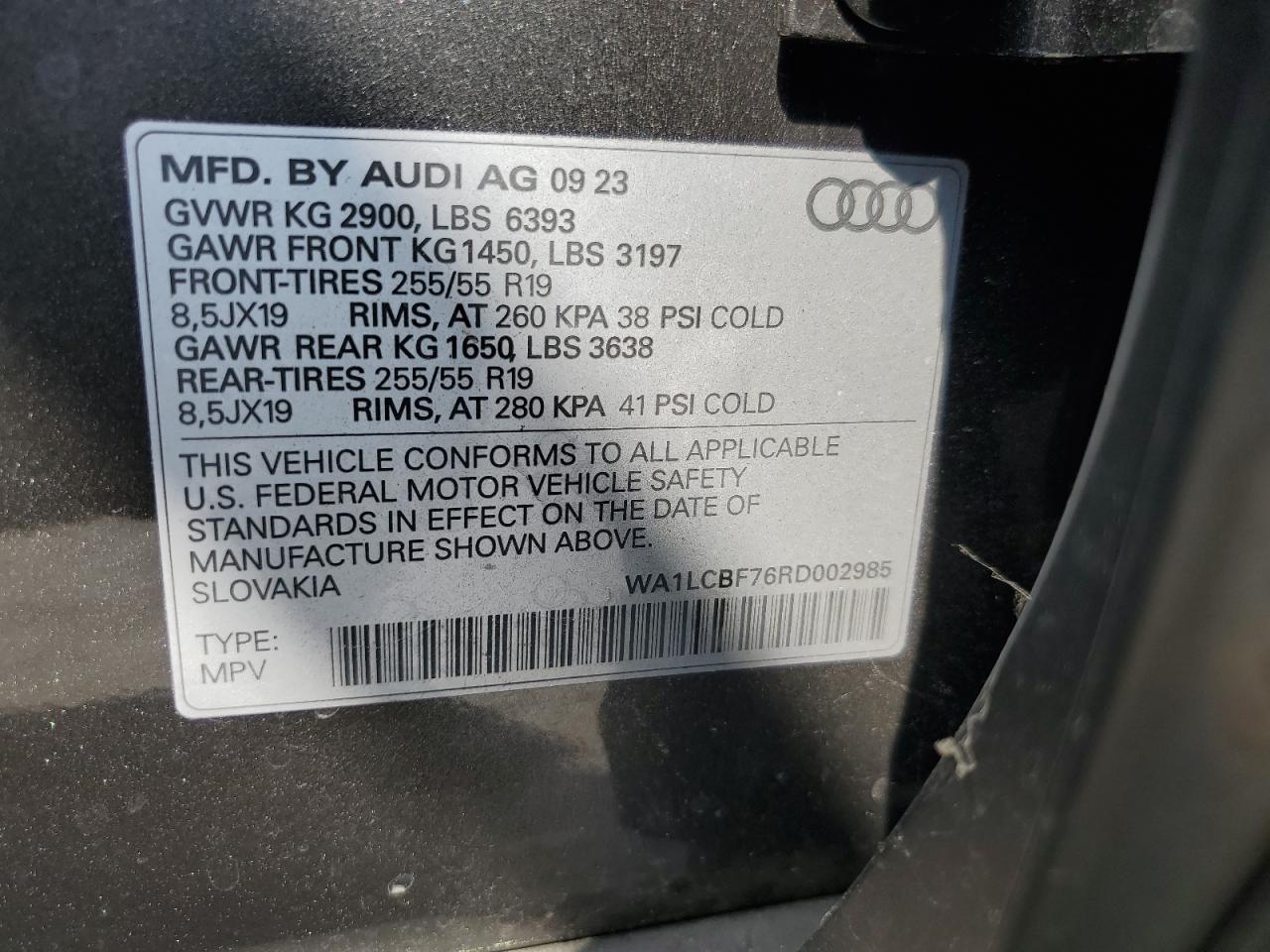 WA1LCBF76RD002985 2024 Audi Q7 Premium Plus