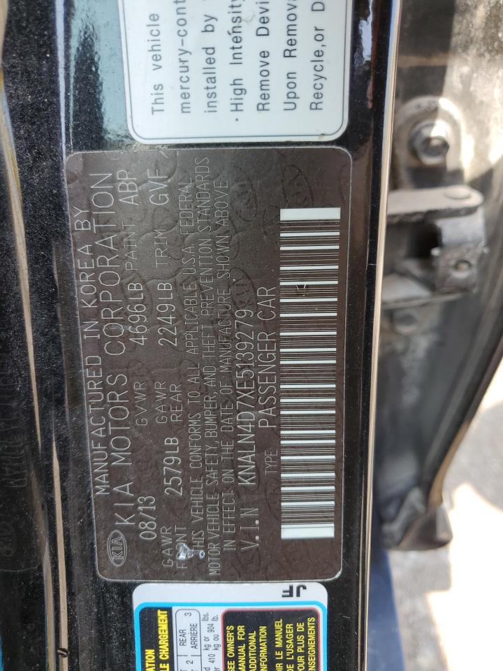 KNALN4D7XE5139279 2014 Kia Cadenza Premium