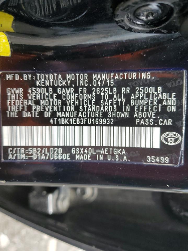 4T1BK1EB3FU169932 2015 Toyota Avalon Xle