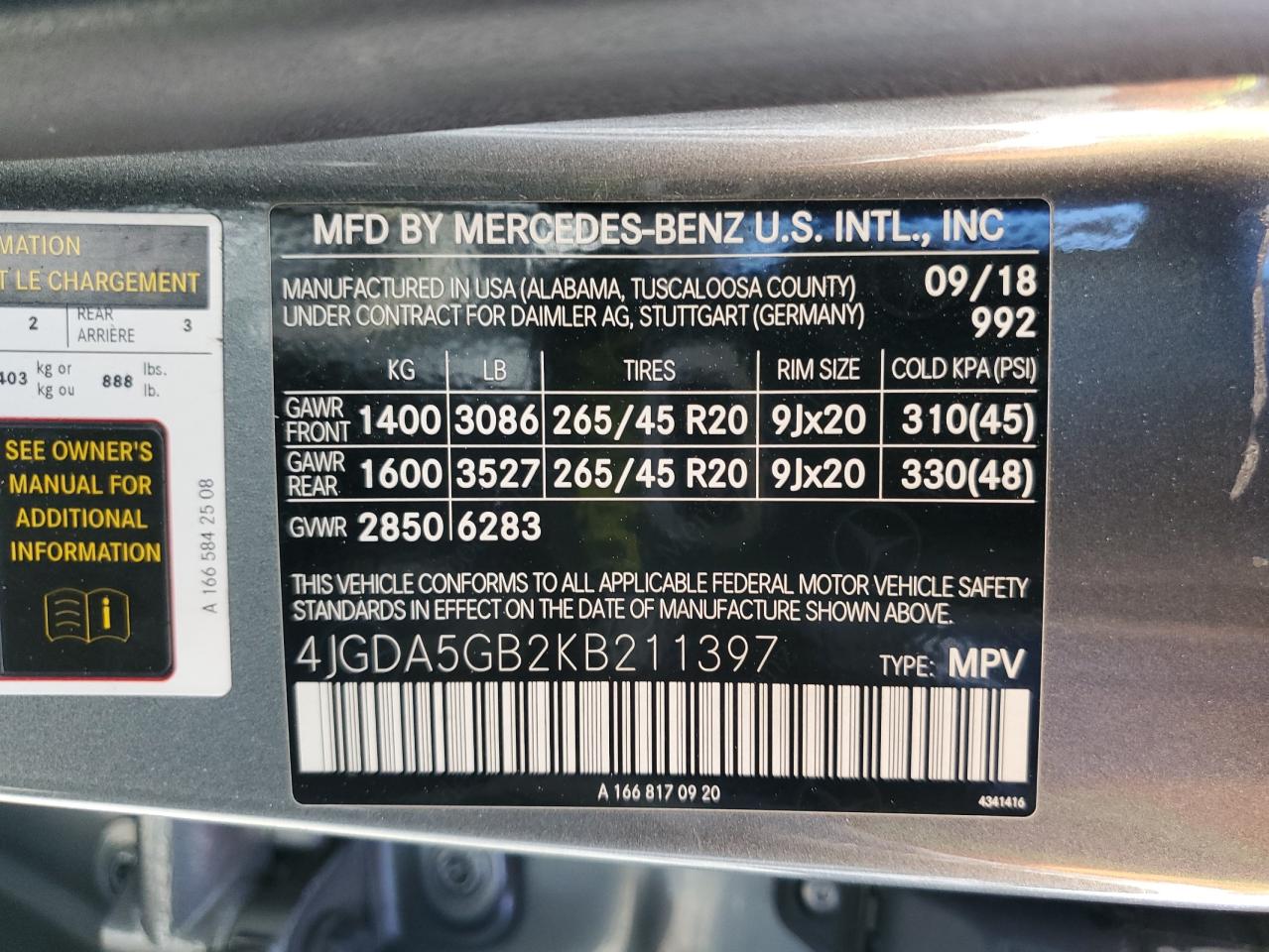 4JGDA5GB2KB211397 2019 Mercedes-Benz Gle 400 4Matic