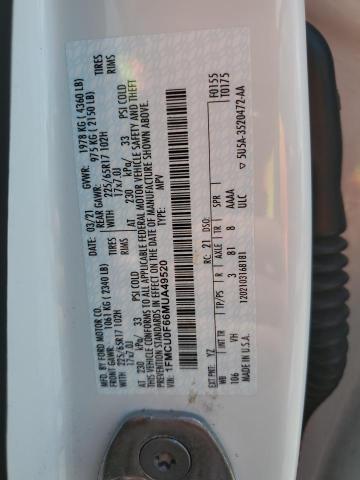 2021 Ford Escape S VIN: 1FMCU0F66MUA49520 Lot: 55093994