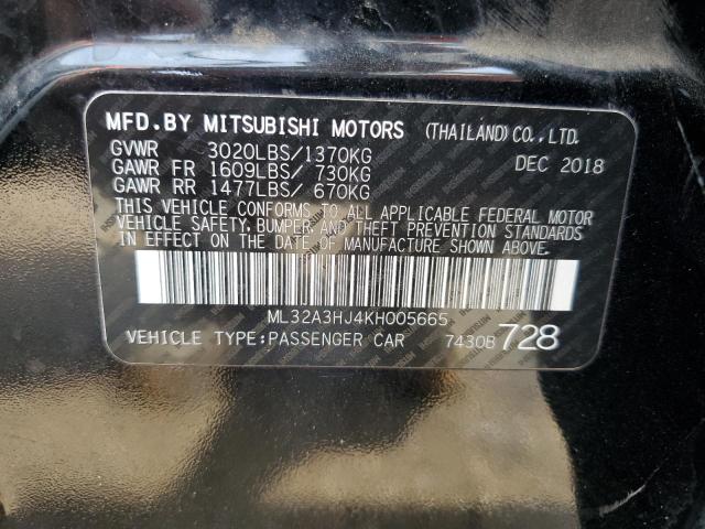 2019 Mitsubishi Mirage Es VIN: ML32A3HJ4KH005665 Lot: 53749784