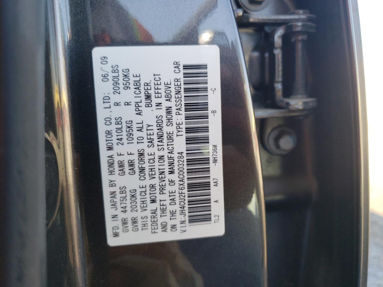 JH4CU2F6XAC003284 2010 Acura Tsx