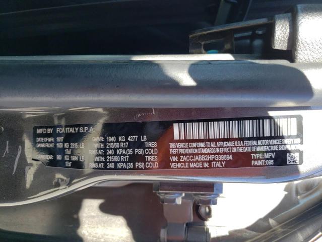 2017 Jeep Renegade Latitude VIN: ZACCJABB2HPG39694 Lot: 56052924