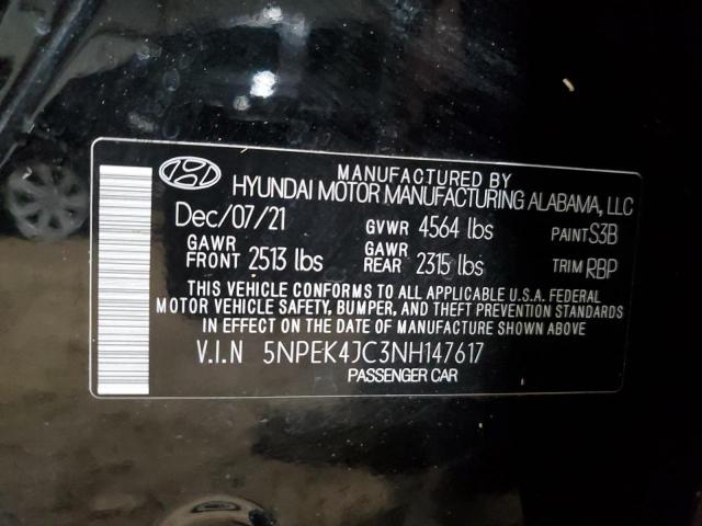2022 Hyundai Sonata N Line VIN: 5NPEK4JC3NH147617 Lot: 54624414