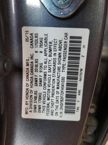 2HGFB2F72FH541030 2015 Honda Civic Se