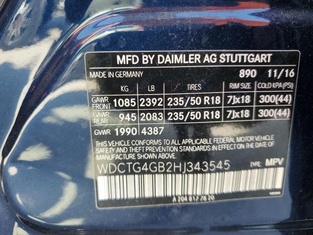 VIN WDCTG4GB2HJ343545 2017 Mercedes-Benz GLA-Class,... no.13