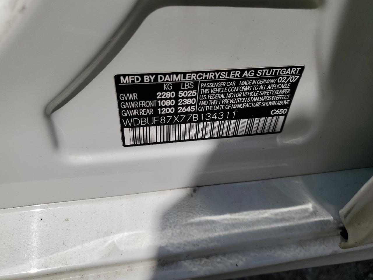 WDBUF87X77B134311 2007 Mercedes-Benz E 350 4Matic