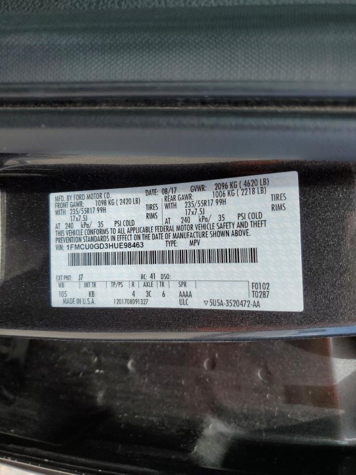 1FMCU0GD3HUE98463 2017 Ford Escape Se