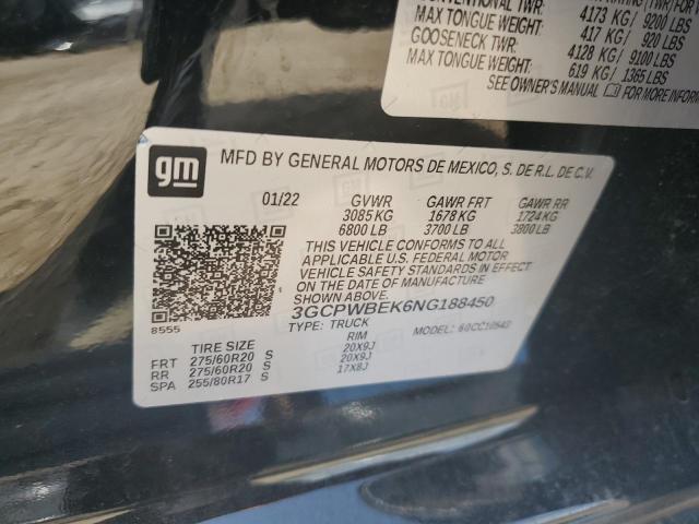 2022 Chevrolet Silverado Ltd C1500 Custom VIN: 3GCPWBEK6NG188450 Lot: 56615144