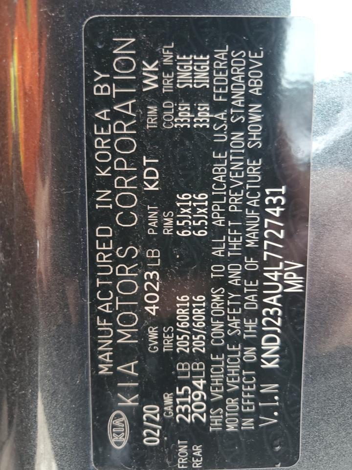 KNDJ23AU4L7727431 2020 Kia Soul Lx