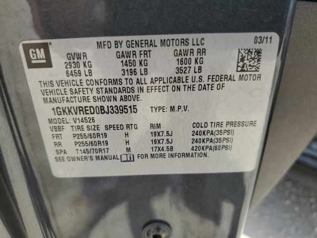 2011 GMC Acadia Slt-1 VIN: 1GKKVRED0BJ339515 Lot: 55412834