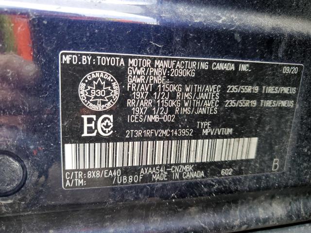 2021 Toyota Rav4 Xle VIN: 2T3R1RFV2MC143952 Lot: 53329744